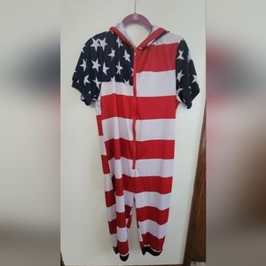 Red, white and blue jumpsuit